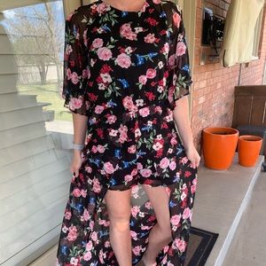 Floral shorts romper